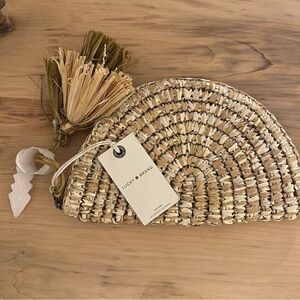 Lucky Brand Straw halfmoon shaped  Clutch  NWT